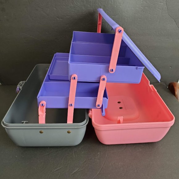 Caboodles Makeup Caboodles Pink Gray Purple Makeup Train Travel